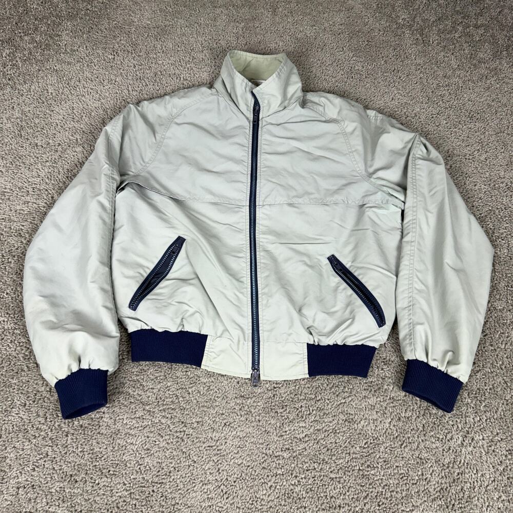 Vintage Anderson-Little Jacket Mens Medium Gray Nylon Windbreaker 80s Hong Kong